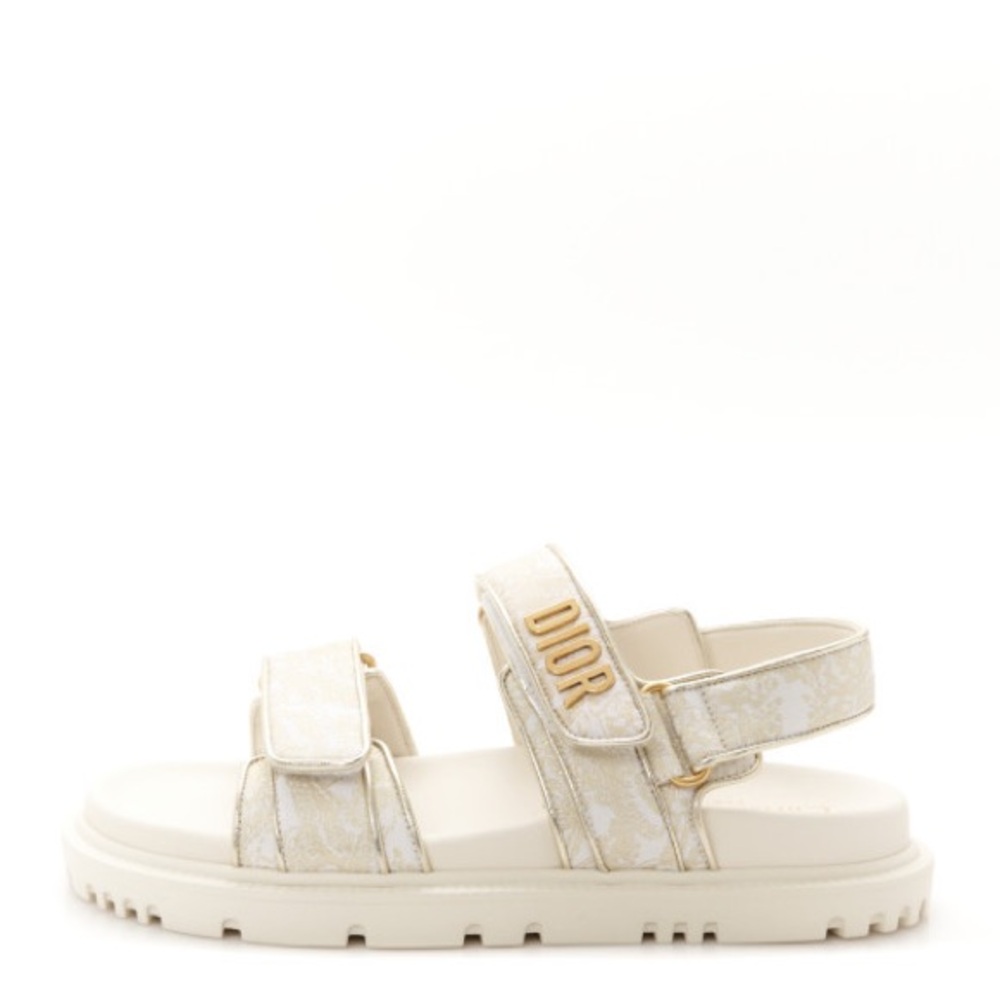 NEW Dioract Elegant White and Gold Sandals